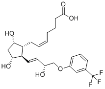 structure of CAS# 54276-17-4, Fluprostenol;(Z)-7-[(1R,2R,3R,5S)-3,5-dihydroxy-2-[(E,3R)-3-hydroxy-4-[3-(trifluoromethyl)phenoxy]but-1-enyl]cyclopentyl]hept-5-enoic acid