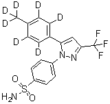 结构式 CAS# 544686-21-7, 4-[5-[4-(甲基-d<sub>3</sub>)苯基-2,3,5,6-d4]-3-(三氟甲基)-1H-吡唑-1-基]苯磺酰胺