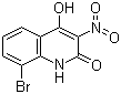 结构式 CAS# 54675-49-9, 8-溴-4-羟基-3-硝基-2(1H)-喹啉酮