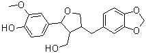 structure of CAS# 54854-91-0, Sanshodiol;4-(1,3-Benzodioxol-5-ylmethyl)tetrahydro-2-(4-hydroxy-3-methoxyphenyl)-3-furanmethanol