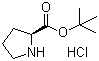 structure of CAS# 5497-76-7, tert-Butyl L-prolinate hydrochloride;tert-butyl (2S)-pyrrolidine-2-carboxylate hydrochloride; L-Proline tert-butyl ester hydrochloride
