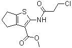 structure of CAS# 551910-46-4, 2-[(3-Chloro-1-oxopropyl)amino]-5,6-dihydro-4H-cyclopenta[b]thiophene-3-carboxylic acid methyl ester