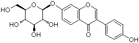 结构式 CAS# 552-66-9, 豆苷; 大豆甙; 7-羟基-3-(4'-羟苯基)-异黄酮-7-糖苷