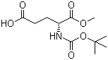 structure of CAS# 55227-00-4, N-tert-Butoxycarbonyl-D-glutamic acid 1-methyl ester