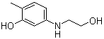 structure of CAS# 55302-96-0, 5-[(2-Hydroxyethyl)amino]-o-cresol;2-Methyl-5-(hydroxyethyl)aminophenol; 2-Methyl-5-N-hydroxyethylamino phenol