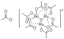 structure of CAS# 55466-76-7, Heptakis(acetato)oxotriruthenium;Ruthenium(+3) cation heptaacetate