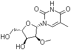 structure of CAS# 55486-09-4, 5,2'-O-Dimethyluridine;2'-O-Methyl-5-methyluridine; 1-[(2R,3R,4R,5R)-4-Hydroxy-5-(hydroxymethyl)-3-methoxyoxolan-2-yl]-5-methylpyrimidine-2,4-dione