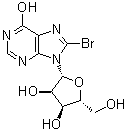 structure of CAS# 55627-73-1, 8-Bromoinosine;NSC 237840; SQ 22056