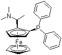(S)-(+)-N,N-Dimethyl-1-[(2-diphenylphosphino)ferrocenyl]ethylamine molecular structure (CAS 55650-58-3)