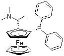 structure of CAS# 55700-44-2, (R)-(-)-N,N-Dimethyl-1-[(S)-2-(diphenylphosphino)ferrocenyl]ethylamine