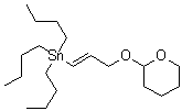 Tributyl[(1E)-3-[(tetrahydro-2H-pyran-2-yl)oxy]-1-propen-1-yl]stannane molecular structure (CAS 55723-10-9)