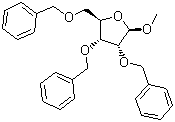structure of CAS# 55725-85-4, Methyl 2,3,5-tri-O-benzyl-beta-D-ribofuranoside
