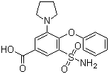 结构式 CAS# 55837-27-9, 吡咯他尼; 4-苯氧基-3-吡咯烷-1-基-5-氨基磺酰基苯甲酸