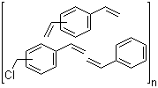 结构式 CAS# 55844-94-5, 氯甲基聚苯乙烯; 氯甲基苯乙烯-二乙烯基苯-苯乙烯共聚物