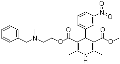 structure of CAS# 55985-32-5, Nicardipine;Methyl 2-(benzyl-methyl-amino)ethyl 2,6-dimethyl-4-(3-nitrophenyl)-1,4-dihydropyridine-3,5-dicarboxylate