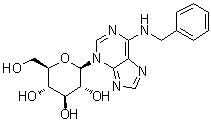 6-(苄基氨基)-3-beta-D-吡喃葡萄糖基嘌呤分子结构 (CAS 56159-41-2)