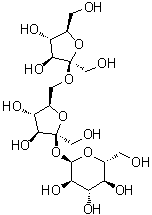 O-beta-D-Fructofuranosyl-(2→6)-beta-D-fructofuranosyl alpha-D-glucopyranoside molecular structure (CAS 562-68-5)