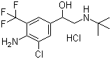 结构式 CAS# 56341-08-3, 盐酸马布特罗; 盐酸马布台诺; 1-[4-氨基-3-氯-5-(三氟甲基)苯基]-2-(叔丁基氨基)乙醇盐酸盐
