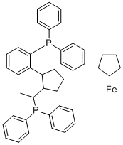 (R)-(+)-1-[(R)-2-(2'-Diphenylphosphinophenyl)ferrocenyl]ethyldiphenylphosphine molecular structure (CAS 565184-32-9)