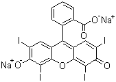 structure of CAS# 568-63-8, Acid Red 51;C.I. 45430; Food Red 14; Erythrosin B sodium salt; Acid Red 5 sodium salt; 2-(6-Hydroxy-2,4,5,7-tetraiodo-3-oxo-3H-xanthen-9-yl)-benzoic acid disodium salt