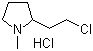 结构式 CAS# 56824-22-7, N-(2-氯乙基)-吡咯烷盐酸盐