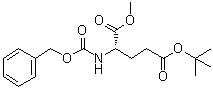 结构式 CAS# 56877-41-9, N-[苄氧羰基]-L-谷氨酸 5-叔丁酯 1-甲酯