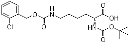 structure of CAS# 57096-11-4, Boc-N'-(2-chloro-Cbz)-D-lysine;N-(tert-Butoxy)carbonyl-N'-(2-chlorobenzyloxycarbonyl)-D-lysine; Boc-L-Lys(2-Cl-Cbz)-OH