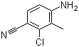 结构式 CAS# 573768-09-9, 3-氯-4-氰基-2-甲基苯胺