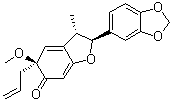 (2S,3S,5S)-2-(1,3-Benzodioxol-5-yl)-3,5-dihydro-5-methoxy-3-methyl-5-(2-propen-1-yl)-6(2H)-benzofuranone molecular structure (CAS 57430-03-2)