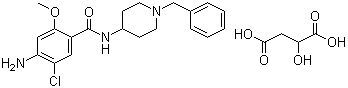 structure of CAS# 57645-91-7, Clebopride malate;Amicos; Clanzol; Clast; Clebopride hydrogen malate; Cleboril; Cleprid; Motilex
