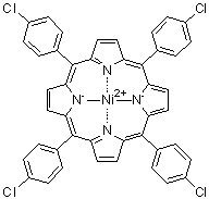 (SP-4-1)-[5,10,15,20-Tetrakis(4-chlorophenyl)-21H,23H-porphinato(2-)-N21,N22,N23,N24]nickel molecular structure (CAS 57774-14-8)