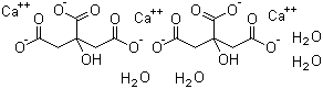 结构式 CAS# 5785-44-4, 柠檬酸钙(四水)