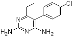 结构式 CAS# 58-14-0, 乙胺嘧啶; 2,4-二氨基-6-乙基-5-对氯苯基嘧啶; 6-乙基-5-(4-氯苯基)-2,4-嘧啶二胺; 息疟定; 达拉匹林