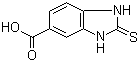 结构式 CAS# 58089-25-1, 2-巯基-1H-苯并咪唑-5-羧酸
