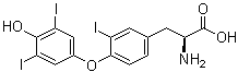 结构式 CAS# 5817-39-0, 3,3',5'-三碘甲腺原氨酸