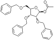结构式 CAS# 58381-23-0, 1-乙酰氧基-2,3,5-三苄氧基-D-呋喃核糖