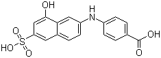 structure of CAS# 5855-84-5, 6-(4-Carboxyanilino)-4-hydroxy-2-naphthalenesulfonic acid;4-Carboxyphenyl-gamma-acid; 4-[(8-Hydroxy-6-sulfo-2-naphthalenyl)amino]benzoic acid