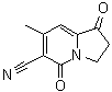 structure of CAS# 58610-63-2, 1,2,3,5-Tetrahydro-7-methyl-1,5-dioxo-6-indolizinecarbonitrile
