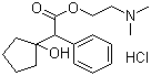 structure of CAS# 5870-29-1, Cyclopentolate hydrochloride;2-(1-Hydroxycyclopentyl)-2-phenylacetic acid 2-dimethylaminoethyl ester hydrochloride; 2-Dimethylaminoethyl 2-(1-hydroxycyclopentyl)-2-phenylacetate hydrochloride