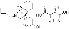 structure of CAS# 58786-99-5, Butorphanol tartrate;L-N-Cyclobutylmethyl-3,14-dihydroxymorphinan tartrate salt
