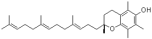 structure of CAS# 58864-81-6, (R)-alpha-Tocotrienol;(2R)-3,4-Dihydro-2,5,7,8-tetramethyl-2-[(3E,7E)-4,8,12-trimethyl-3,7,11-tridecatrien-1-yl]-2H-1-benzopyran-6-ol; (2R,3'E,7'E)-alpha-Tocotrienol;