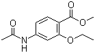 结构式 CAS# 59-06-3, 乙氧酰胺苯甲酯; 4-乙酰胺基-2-乙氧基苯甲酸甲酯