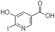 structure of CAS# 59288-39-0, 6-Iodo-5-hydroxynicotinic acid;5-Hydroxy-6-iodo-3-pyridinecarboxylic acid