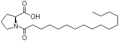 结构式 CAS# 59441-32-6, 1-(1-氧代十六烷基)-L-脯氨酸; 1-十六碳酰吡咯烷-2-甲酸