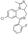 结构式 CAS# 59467-69-5, 8-氯-6-(2-氟苯基)-3a,4-二氢-1-甲基-3H-咪唑并[1,5-a][1,4]苯并二氮杂卓