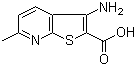 结构式 CAS# 59488-60-7, 3-氨基-6-甲基噻吩并[2,3-b]吡啶-2-羧酸