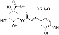 Chlorogenic acid hemihydrate molecular structure (CAS 6001-76-9)