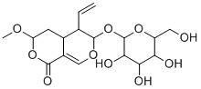 5-ethenyl-3-methoxy-6-[3,4,5-trihydroxy-6-(hydroxymethyl)oxan-2-yl]oxy-4,4a,5,6-tetrahydro-3H-pyrano[3,4-c]pyran-1-one molecular structure (CAS 60077-47-6)