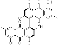 structure of CAS# 602-06-2, (+)-Skyrin;Endothianin; Rhodophyscin; Skirin; Skyrin