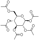 structure of CAS# 604-69-3, beta-D-Glucose pentaacetate;1,2,3,4,6-Penta-O-acetyl-beta-D-glucopyranose; Acetyl 2,3,4,6-tetra-o-acetyl-beta-D-glucopyranoside